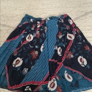 Floral Blue and Black Skirt